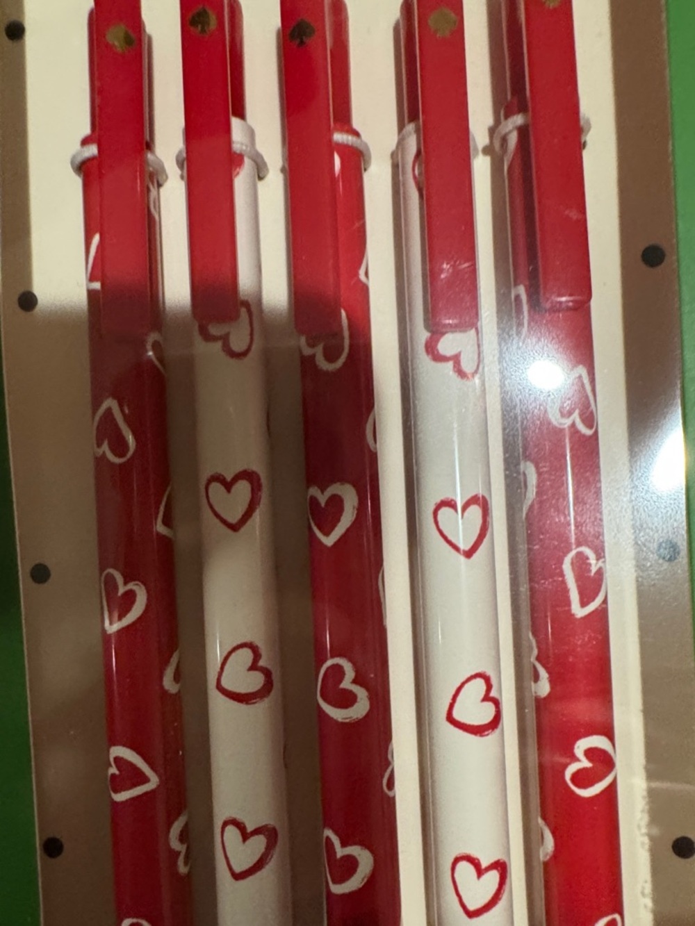 kate spade New York Red & White Heart Ink Pen Set - 5 Pack - Picture 4 of 4